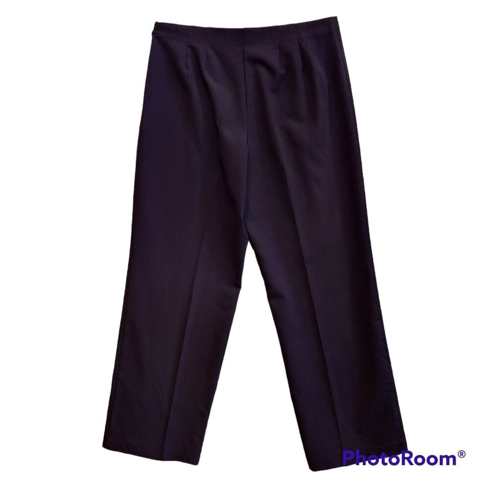 Coldwater Creek Womens12P Flat Front Side Zip Dress Pants Straight Leg Poly Rayo
